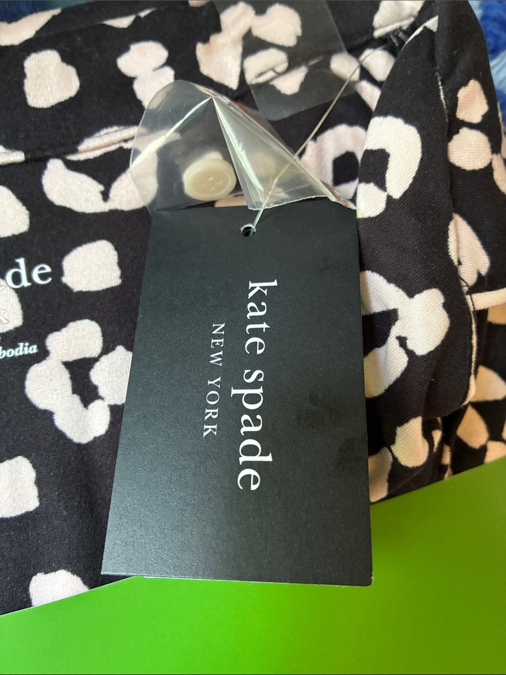 NWT Kate Spade New York Black with Pink Dot Dress (Size M) PJ Set Sz Medium - Picture 3 of 6